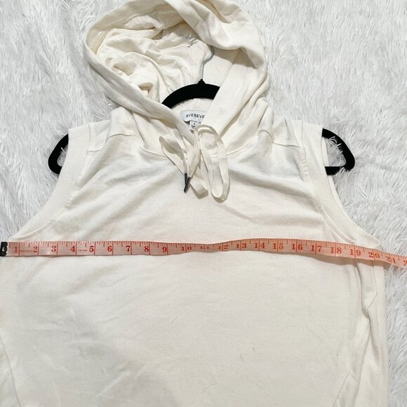 Women Evereve Zoey Sleeveless Hoodie Casual Minimalist in Cream Size Large - Picture 4 of 8